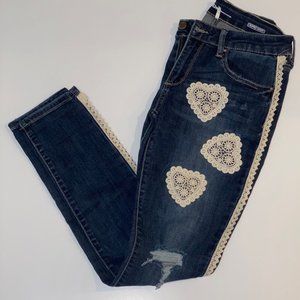Heart Patches Ripped Jeans